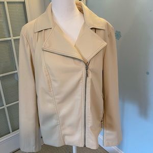 Chico faux leather jacket cream like new hardly worn
